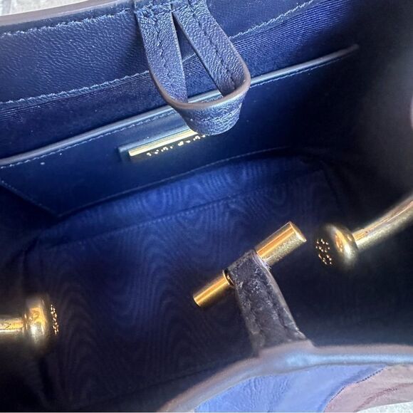 TORY BURCH Sydney Patchwork Eel Leather Bucket Bag In Multi - Picture 8 of 15